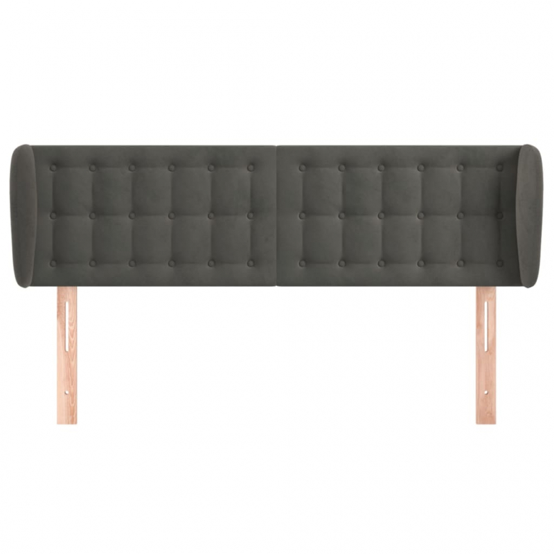 Kopfteil mit Ohren Dunkelgrau 147x23x78/88 cm Samt