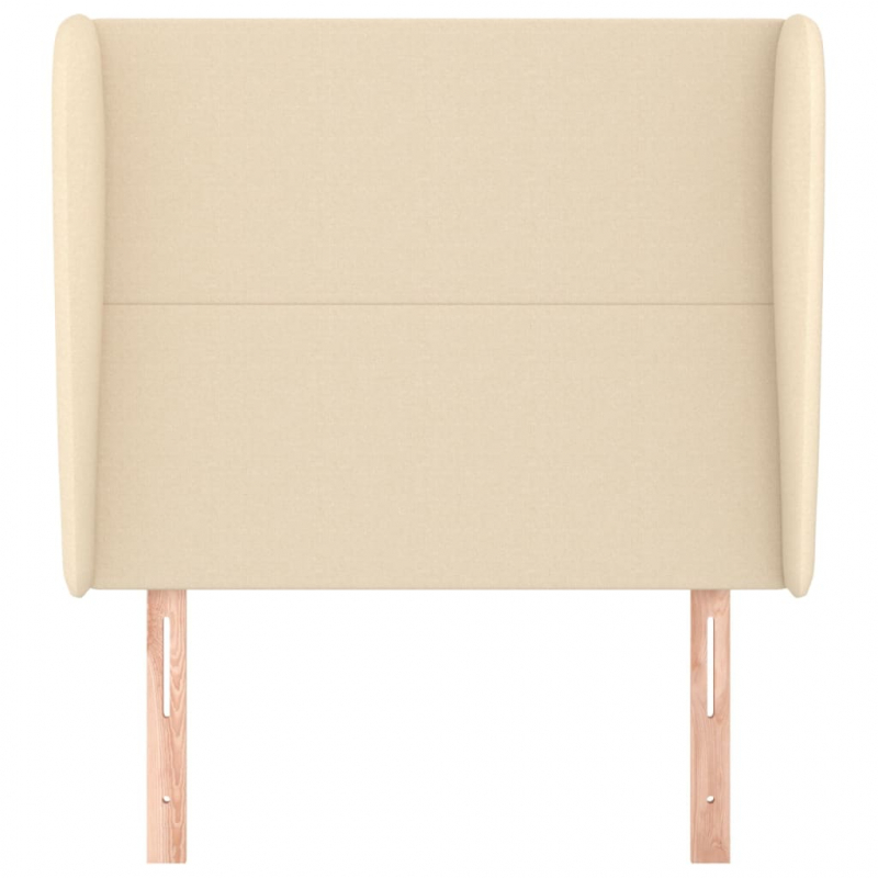 Kopfteil mit Ohren Creme 93x23x118/128 cm Stoff