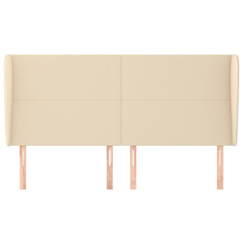 Kopfteil mit Ohren Creme 163x23x118/128 cm Stoff