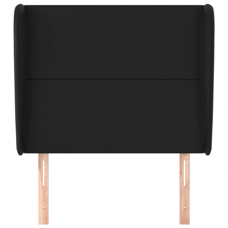 Kopfteil mit Ohren Schwarz 103x23x118/128 cm Kunstleder