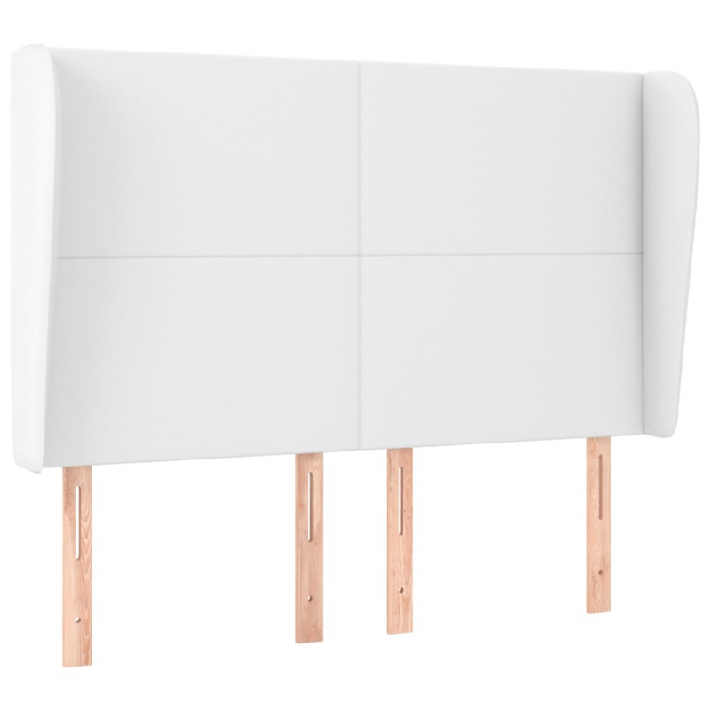 Kopfteil mit Ohren Weiß 147x23x118/128 cm Kunstleder