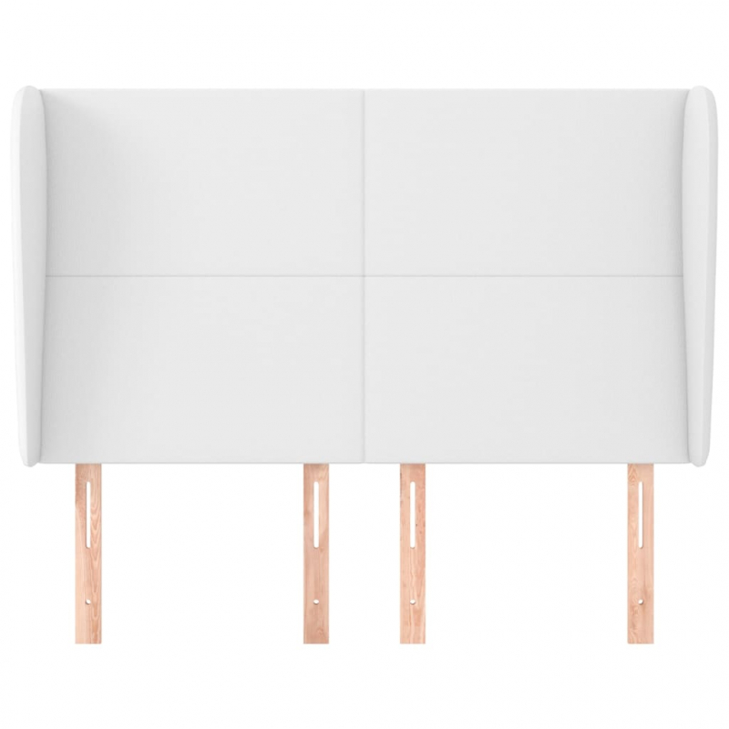 Kopfteil mit Ohren Weiß 147x23x118/128 cm Kunstleder