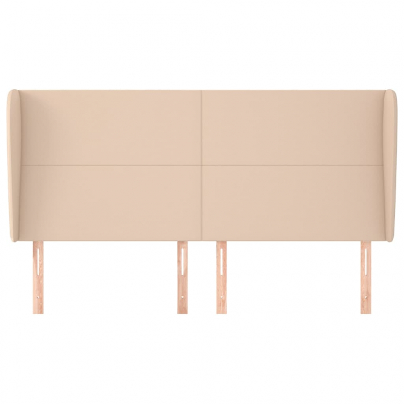 Kopfteil mit Ohren Cappuccino-Braun 163x23x118/128cm Kunstleder