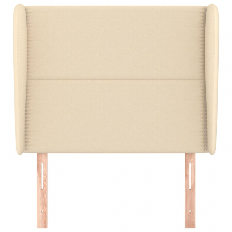 Kopfteil mit Ohren Creme 93x23x118/128 cm Stoff