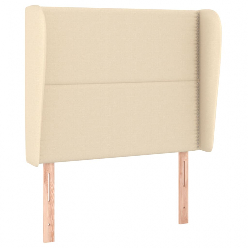 Kopfteil mit Ohren Creme 103x23x118/128 cm Stoff