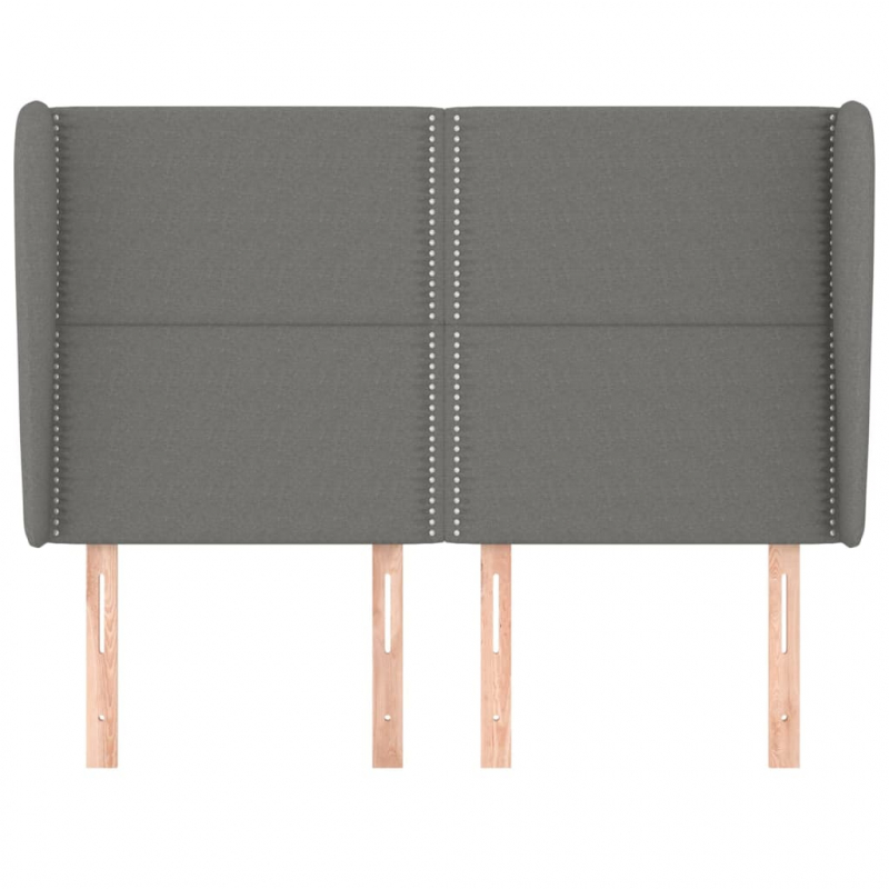 Kopfteil mit Ohren Dunkelgrau 147x23x118/128 cm Stoff