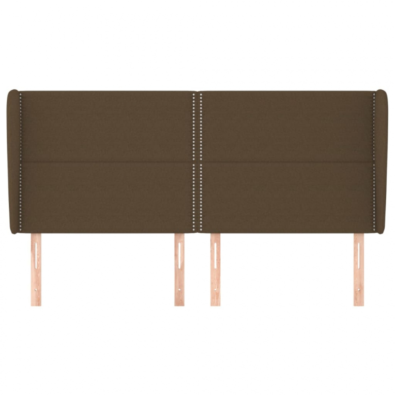 Kopfteil mit Ohren Dunkelbraun 183x23x118/128 cm Stoff