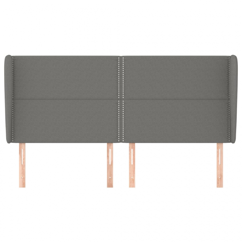 Kopfteil mit Ohren Dunkelgrau 203x23x118/128 cm Stoff