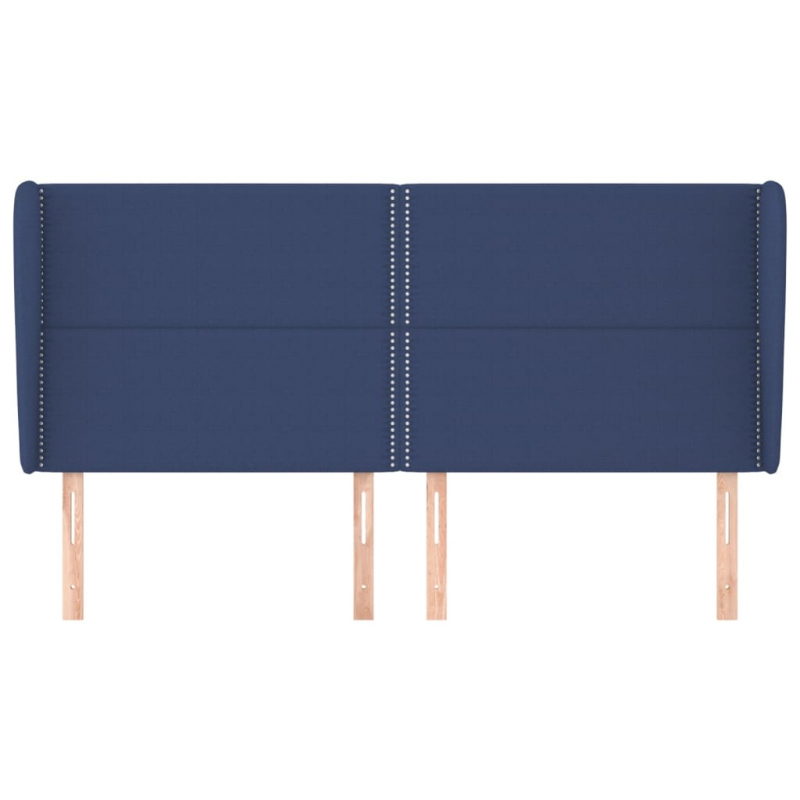 Kopfteil mit Ohren Blau 203x23x118/128 cm Stoff