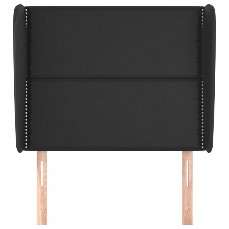 Kopfteil mit Ohren Schwarz 93x23x118/128 cm Kunstleder