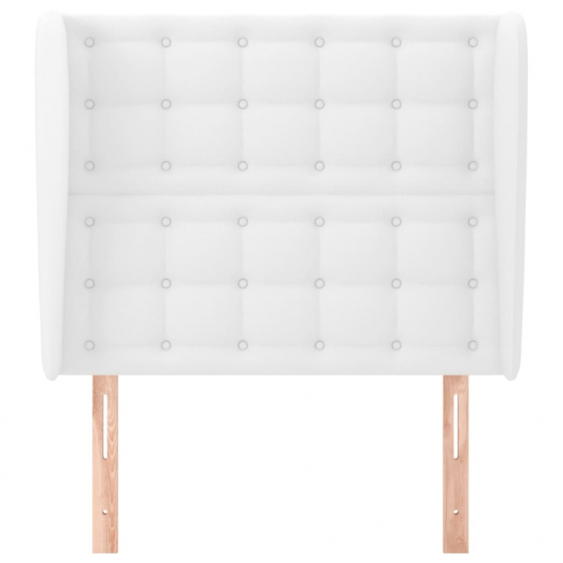 Kopfteil mit Ohren Weiß 83x23x118/128 cm Kunstleder