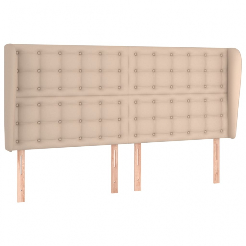 Kopfteil mit Ohren Cappuccino-Braun 163x23x118/128cm Kunstleder