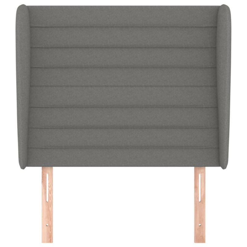 Kopfteil mit Ohren Dunkelgrau 93x23x118/128 cm Stoff