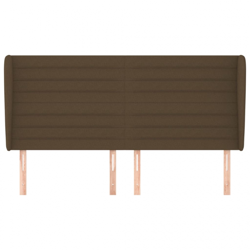 Kopfteil mit Ohren Dunkelbraun 163x23x118/128 cm Stoff