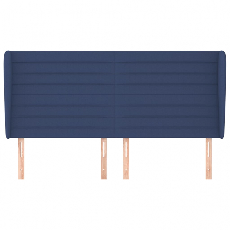 Kopfteil mit Ohren Blau 183x23x118/128 cm Stoff