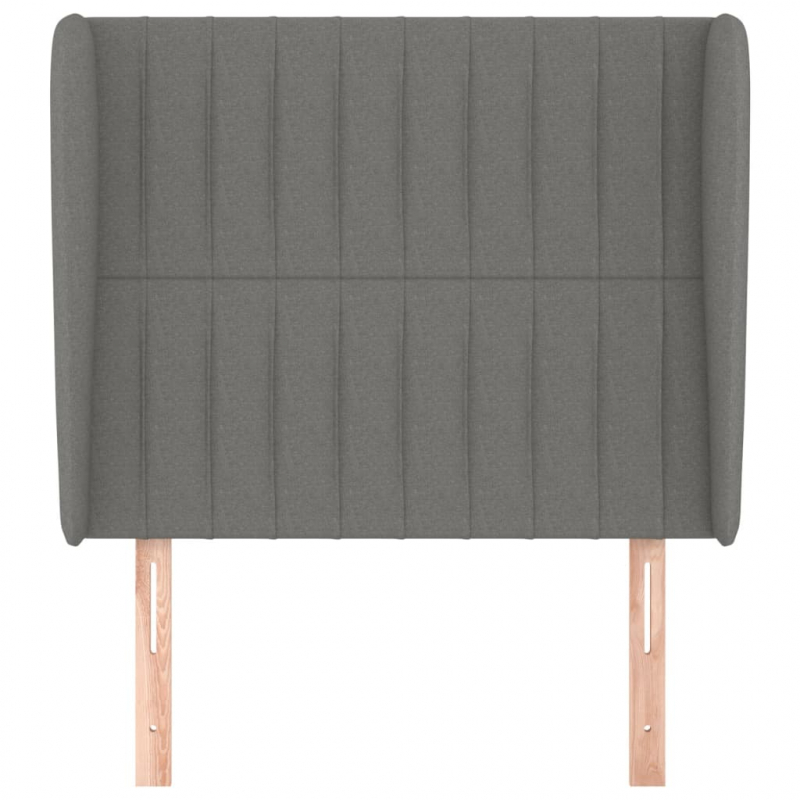 Kopfteil mit Ohren Dunkelgrau 103x23x118/128 cm Stoff