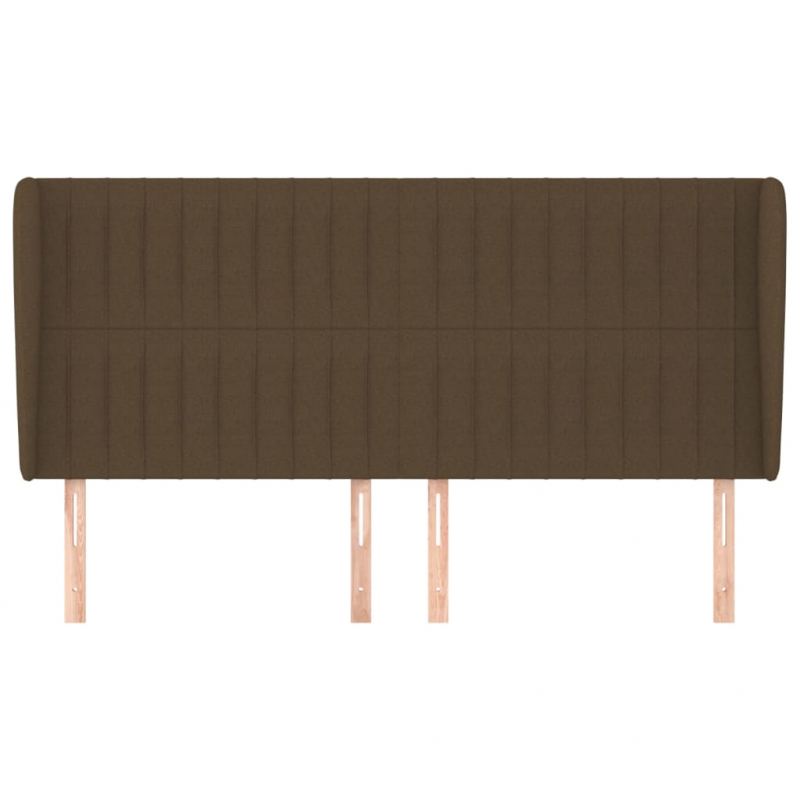 Kopfteil mit Ohren Dunkelbraun 183x23x118/128 cm Stoff