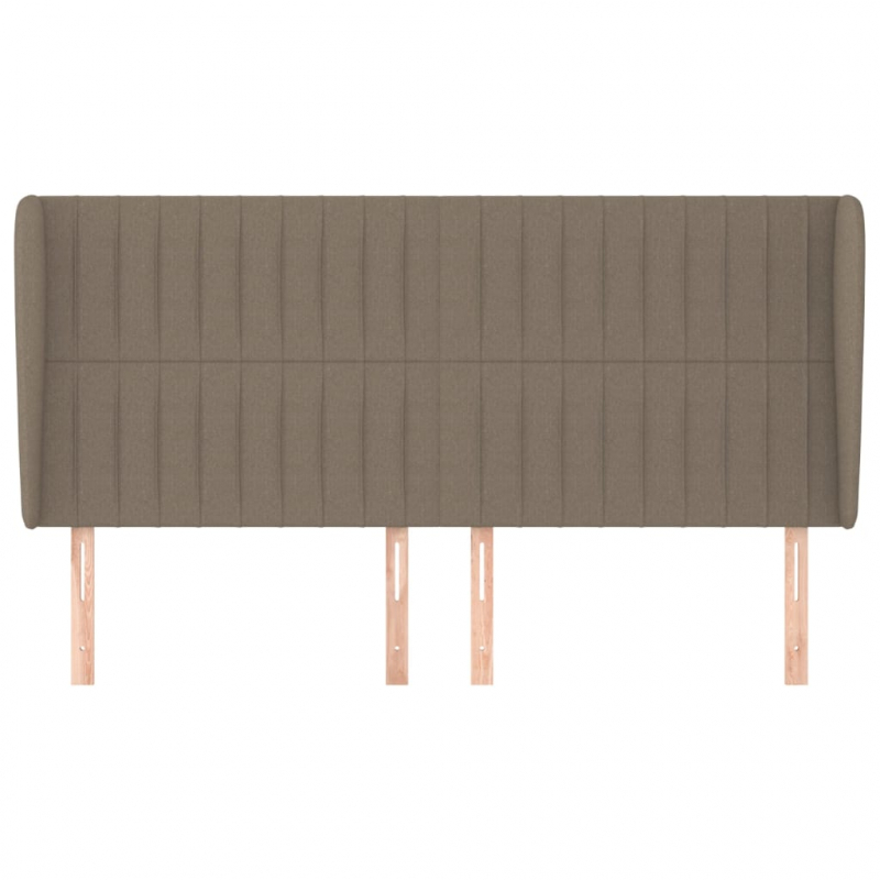 Kopfteil mit Ohren Taupe 203x23x118/128 cm Stoff