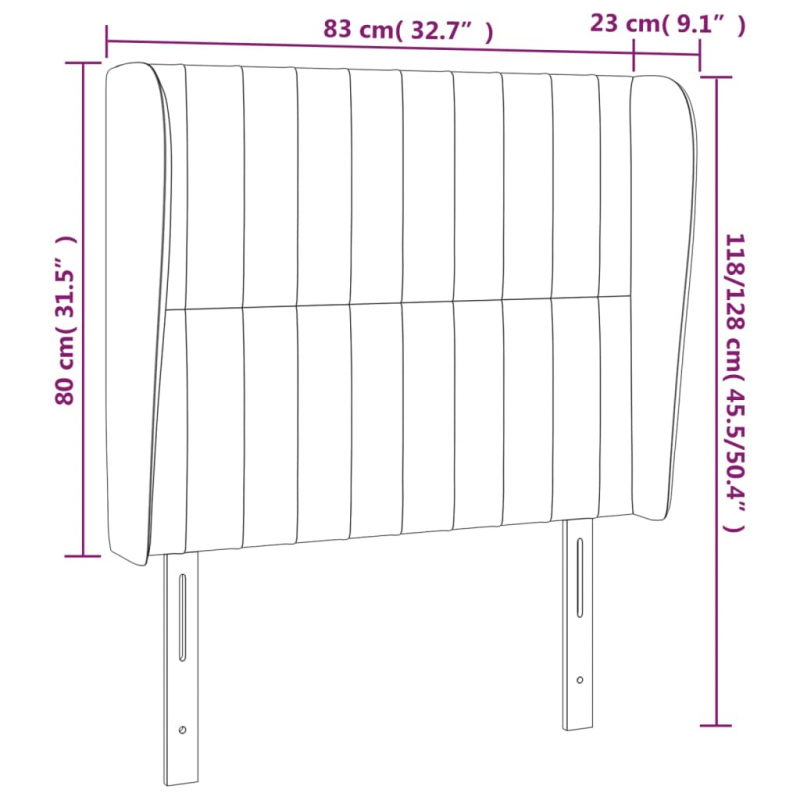 Kopfteil mit Ohren Dunkelgrün 83x23x118/128 cm Samt