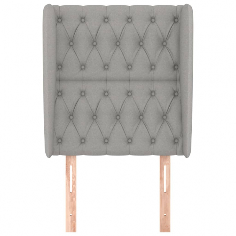 Kopfteil mit Ohren Hellgrau 83x23x118/128 cm Stoff