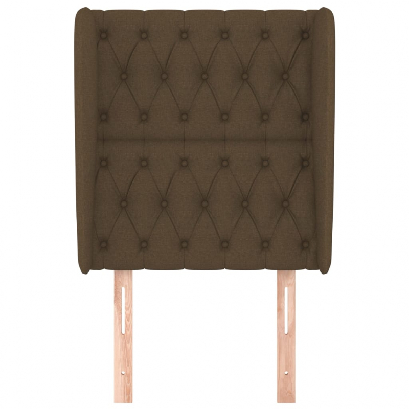 Kopfteil mit Ohren Dunkelbraun 83x23x118/128 cm Stoff