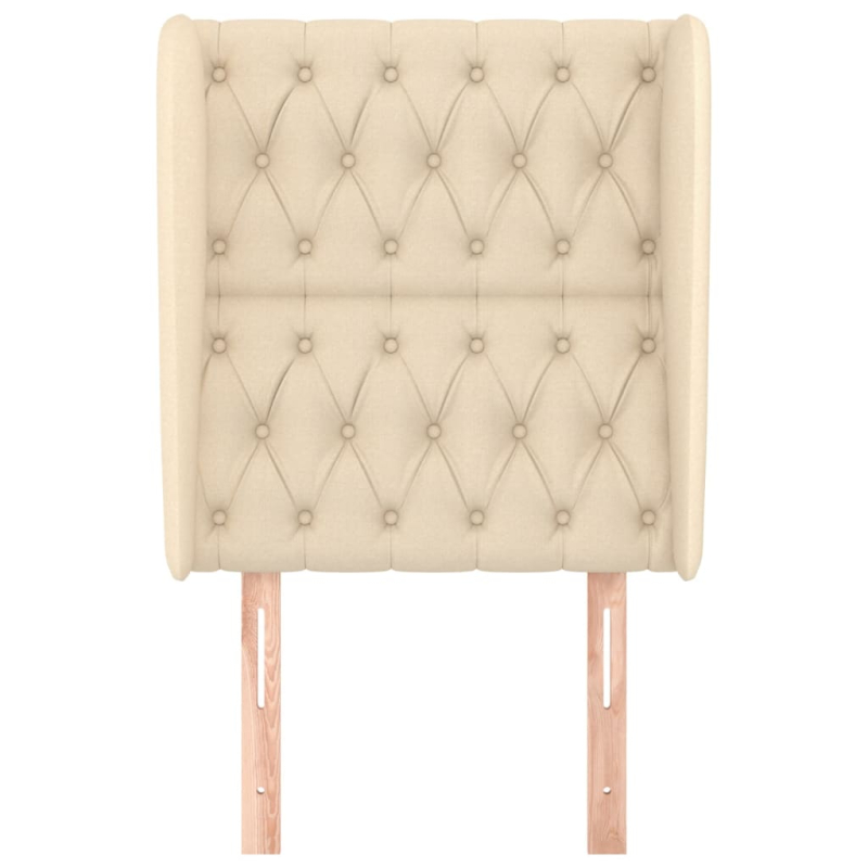 Kopfteil mit Ohren Creme 83x23x118/128 cm Stoff