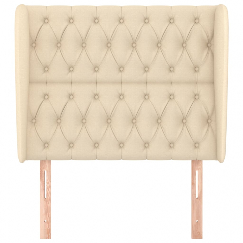 Kopfteil mit Ohren Creme 103x23x118/128 cm Stoff