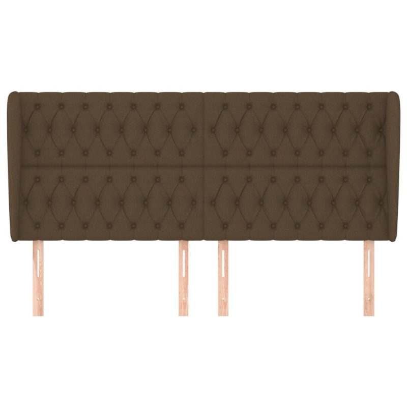 Kopfteil mit Ohren Dunkelbraun 183x23x118/128 cm Stoff