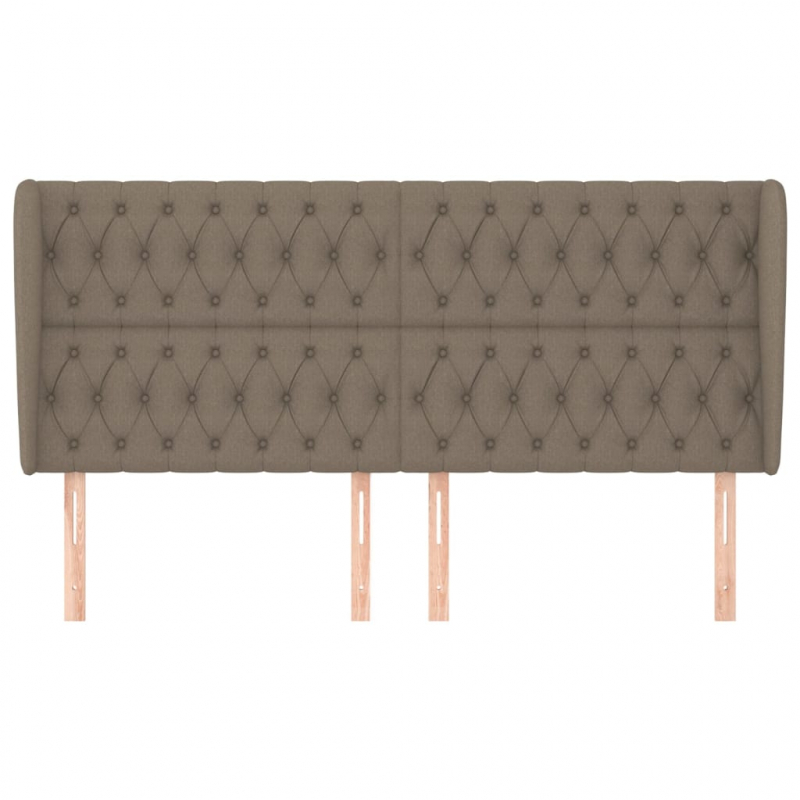 Kopfteil mit Ohren Taupe 183x23x118/128 cm Stoff