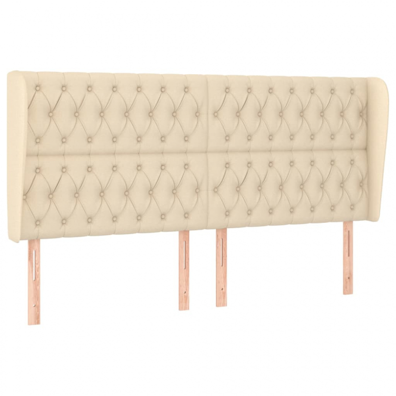 Kopfteil mit Ohren Creme 183x23x118/128 cm Stoff