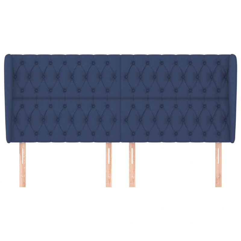 Kopfteil mit Ohren Blau 183x23x118/128 cm Stoff