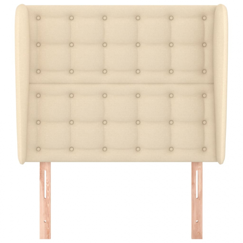 Kopfteil mit Ohren Creme 93x23x118/128 cm Stoff