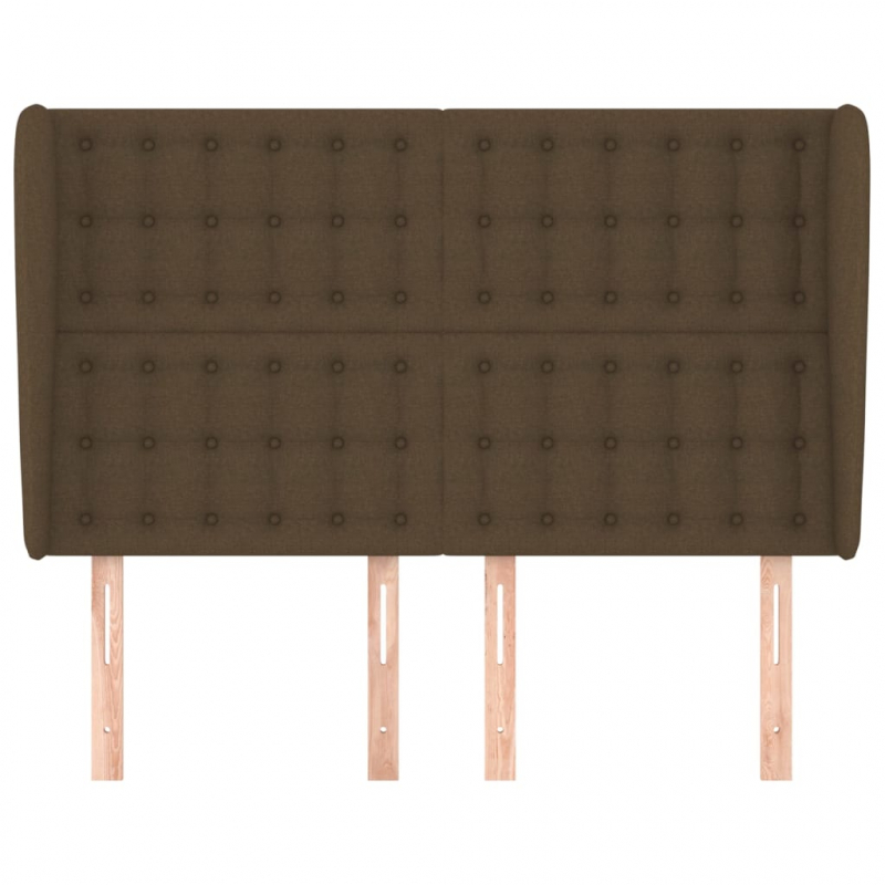 Kopfteil mit Ohren Dunkelbraun 147x23x118/128 cm Stoff