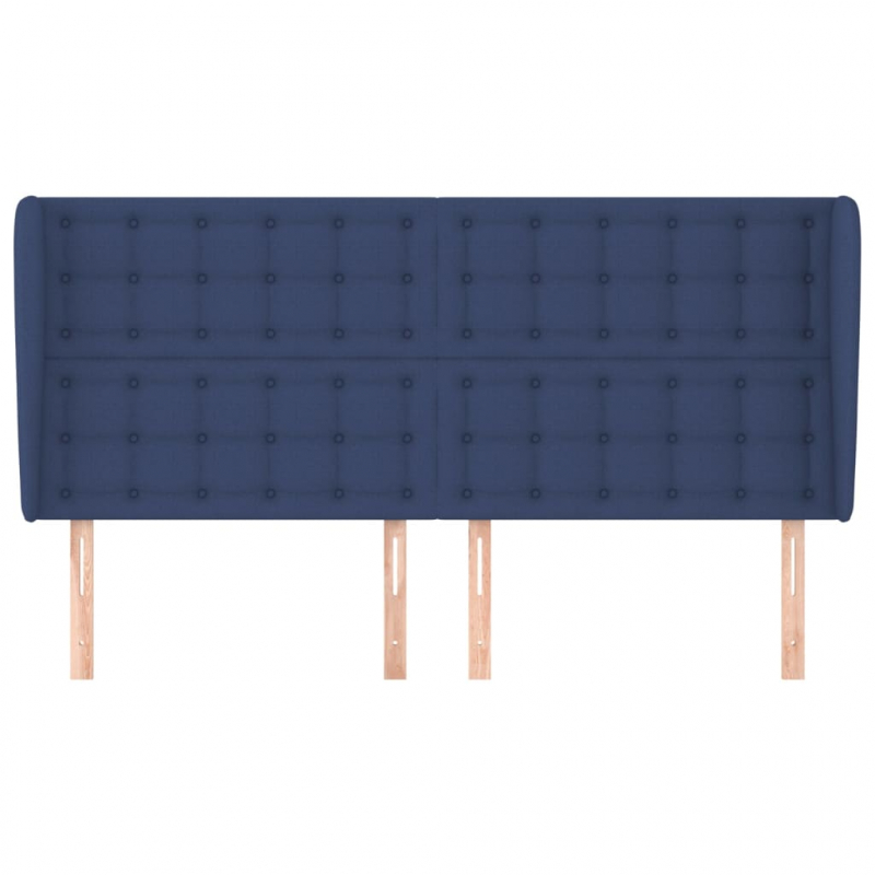 Kopfteil mit Ohren Blau 163x23x118/128 cm Stoff