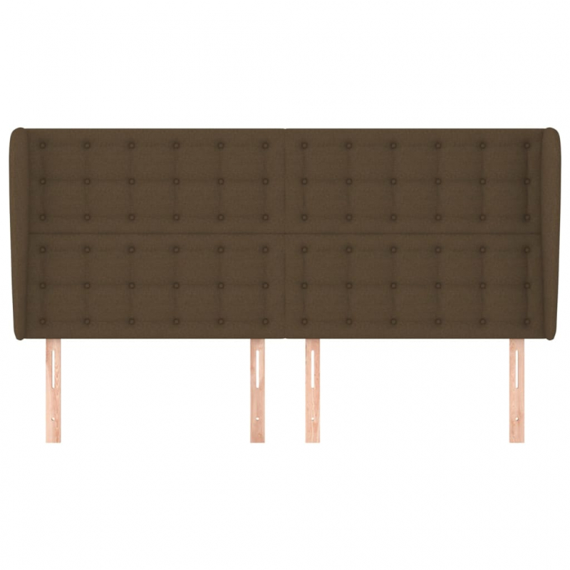 Kopfteil mit Ohren Dunkelbraun 203x23x118/128 cm Stoff