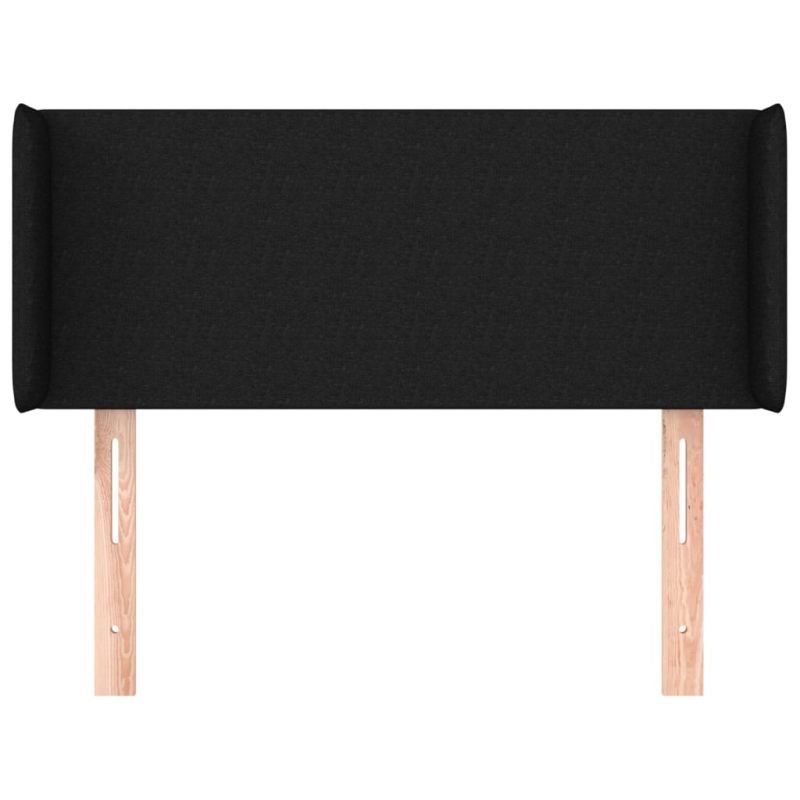 Kopfteil mit Ohren Schwarz 103x16x78/88 cm Stoff