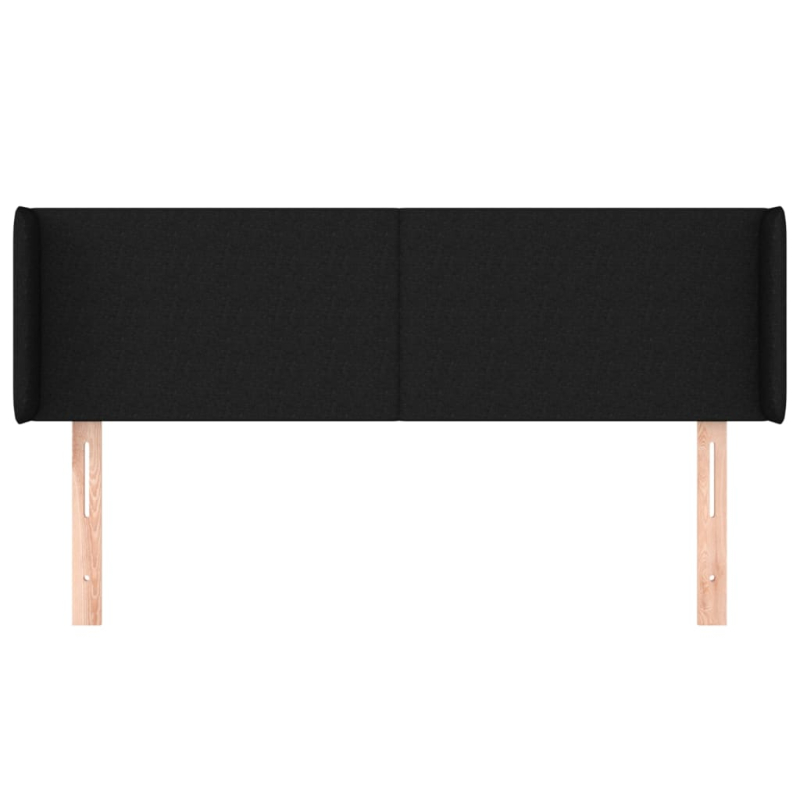 Kopfteil mit Ohren Schwarz 147x16x78/88 cm Stoff