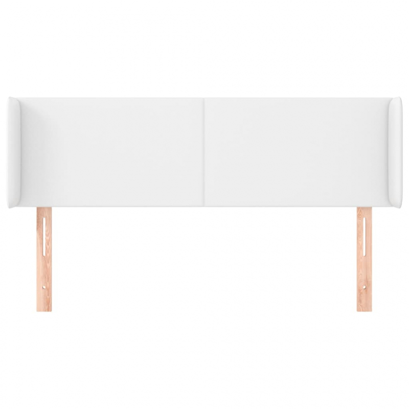 Kopfteil mit Ohren Weiß 147x16x78/88 cm Kunstleder