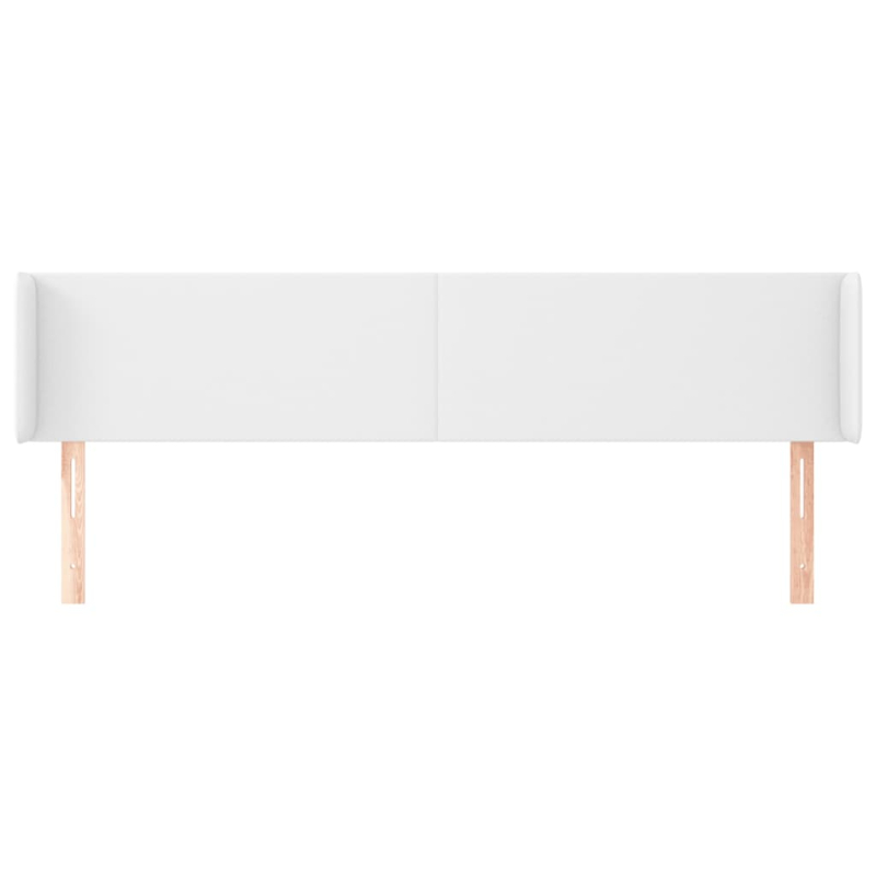 Kopfteil mit Ohren Weiß 183x16x78/88 cm Kunstleder