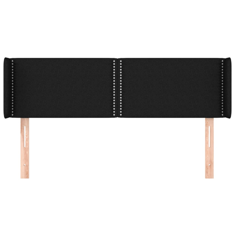 Kopfteil mit Ohren Schwarz 147x16x78/88 cm Stoff