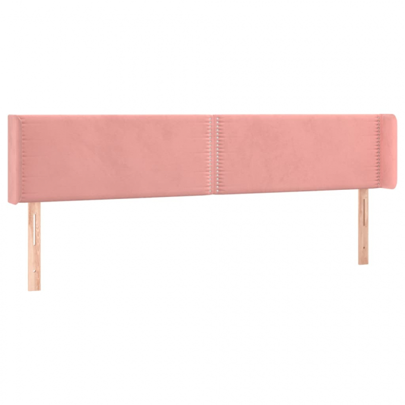 Kopfteil mit Ohren Rosa 163x16x78/88 cm Samt