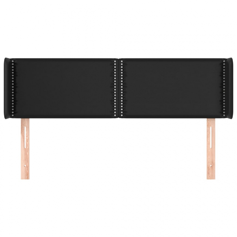 Kopfteil mit Ohren Schwarz 147x16x78/88 cm Kunstleder