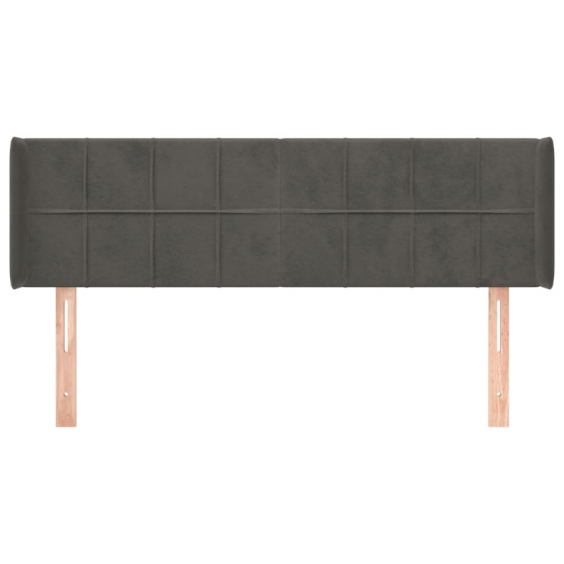 Kopfteil mit Ohren Dunkelgrau 147x16x78/88 cm Samt