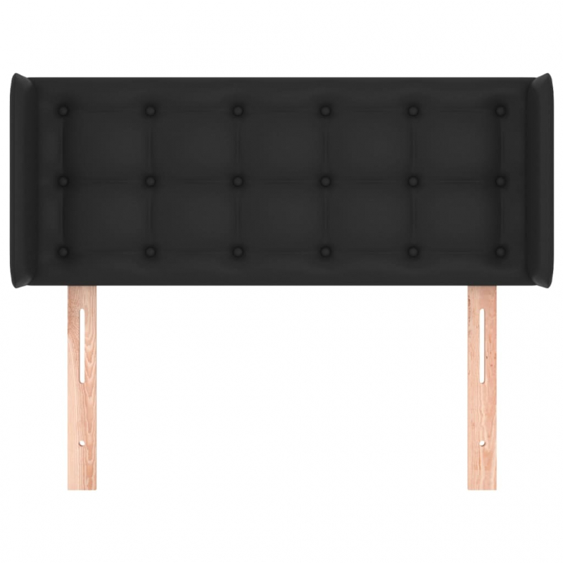 Kopfteil mit Ohren Schwarz 83x16x78/88 cm Kunstleder