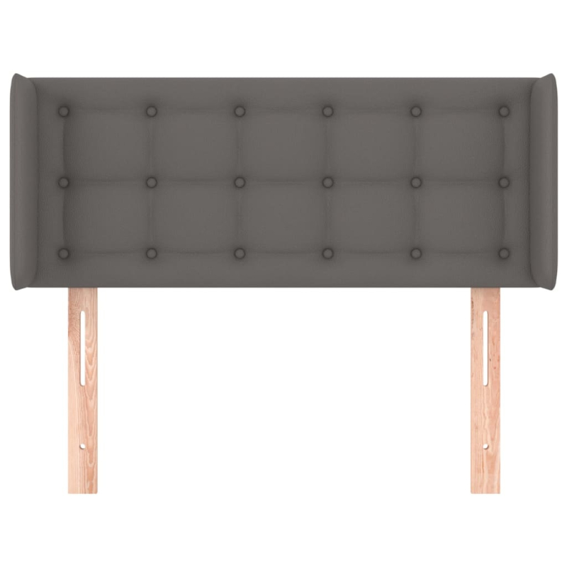 Kopfteil mit Ohren Grau 83x16x78/88 cm Kunstleder