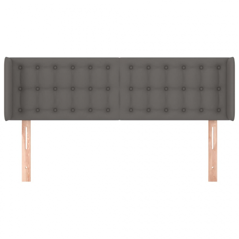 Kopfteil mit Ohren Grau 147x16x78/88 cm Kunstleder