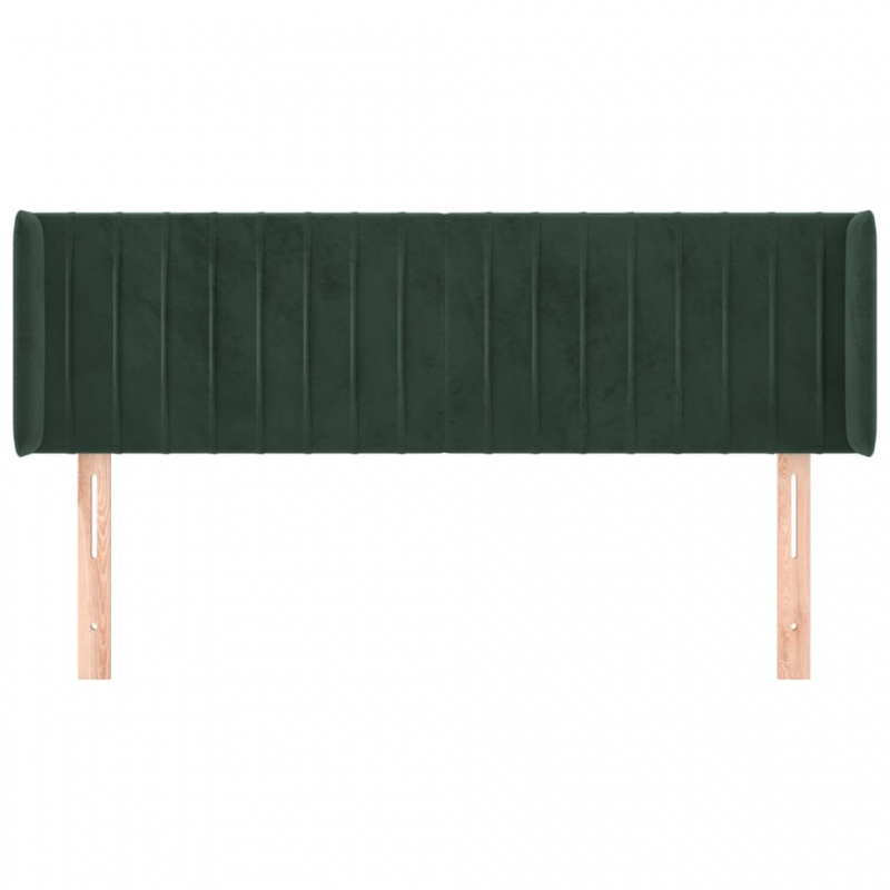 Kopfteil mit Ohren Dunkelgrün 147x16x78/88 cm Samt