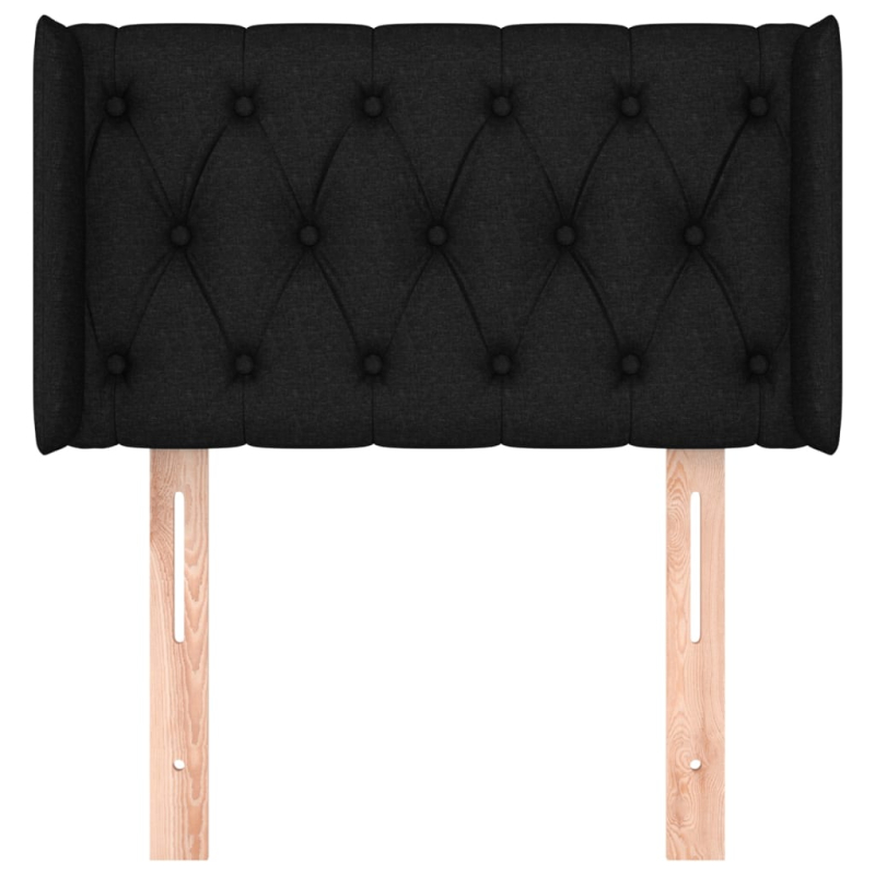 Kopfteil mit Ohren Schwarz 83x16x78/88 cm Stoff