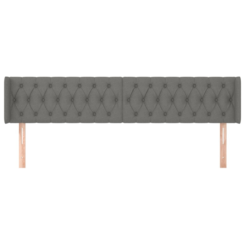 Kopfteil mit Ohren Dunkelgrau 183x16x78/88 cm Stoff