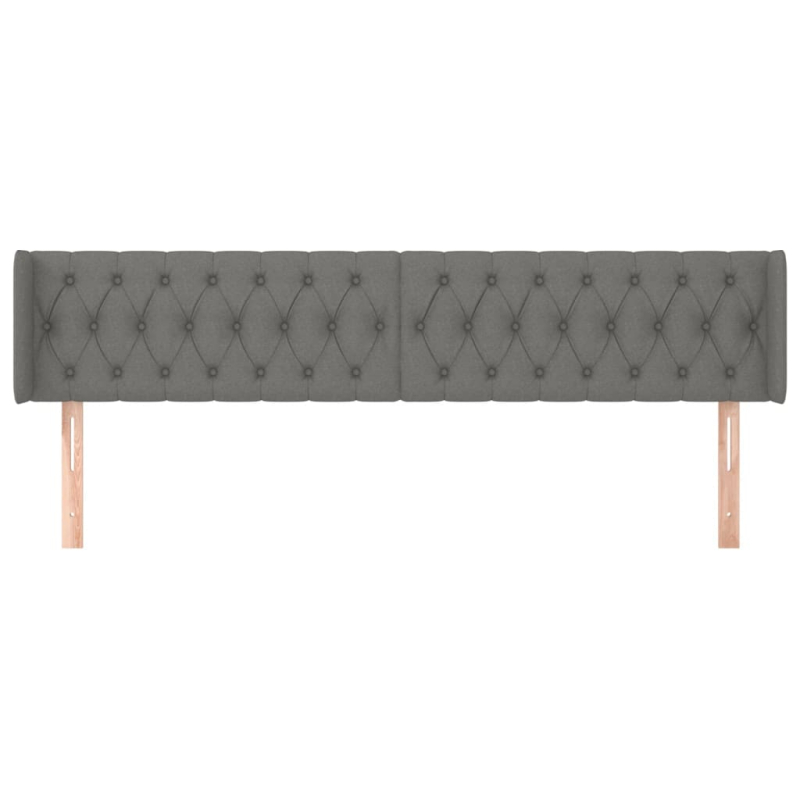 Kopfteil mit Ohren Dunkelgrau 203x16x78/88 cm Stoff